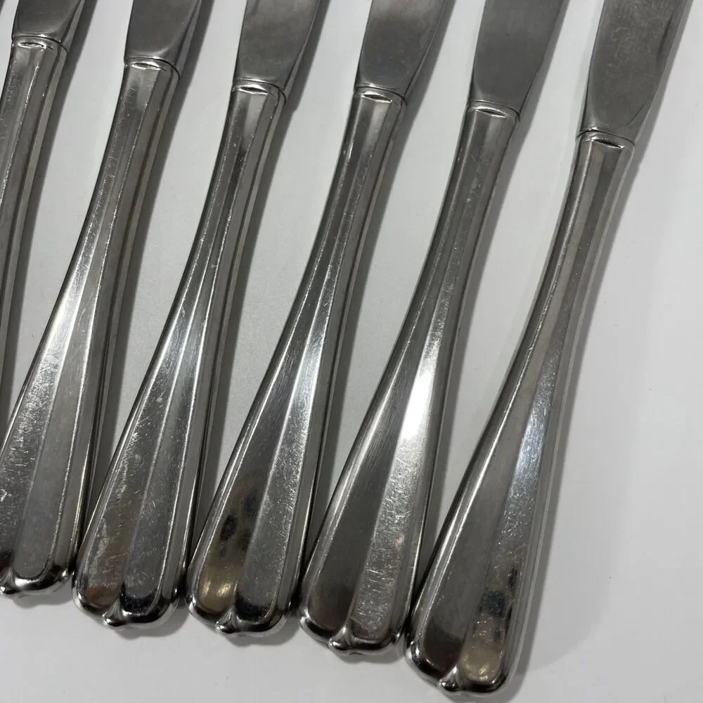 Oneida Gala Impulse Stainless Flatware Set of 8 Dinner Knife Knives Vintage 9”
